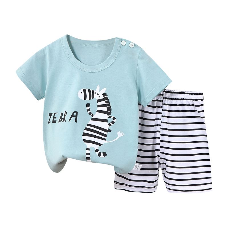 New Baby & Kids Casual Clothing Set-Pure Cotton Short-Sleeved T-Shirt & Shorts Summer Boys' Collection Wholesale