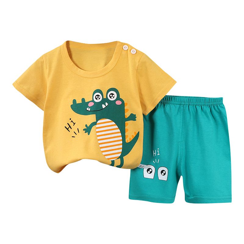 New Baby & Kids Casual Clothing Set-Pure Cotton Short-Sleeved T-Shirt & Shorts Summer Boys' Collection Wholesale