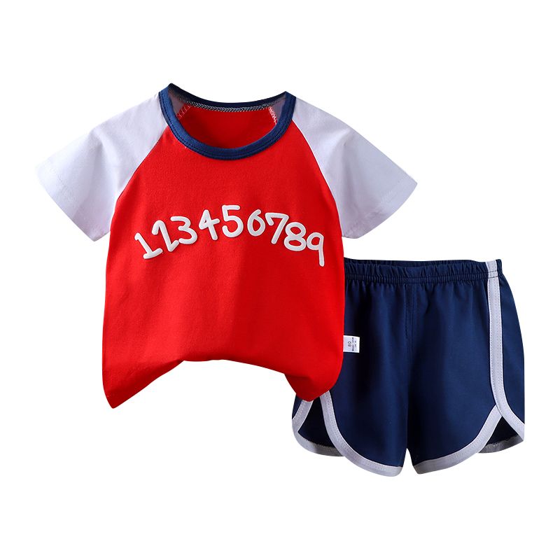 Casual Animal Print Baby Clothing Set for Toddler Boys Soft Fabric Top and Shorts Outfits for Spring and Autumn Seasons