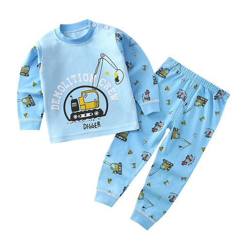 Boys Girls Pajamas Pajamas Soft Fabric Casual Children's Sleepwear with Printed Cartoon Design for Winter children clothing