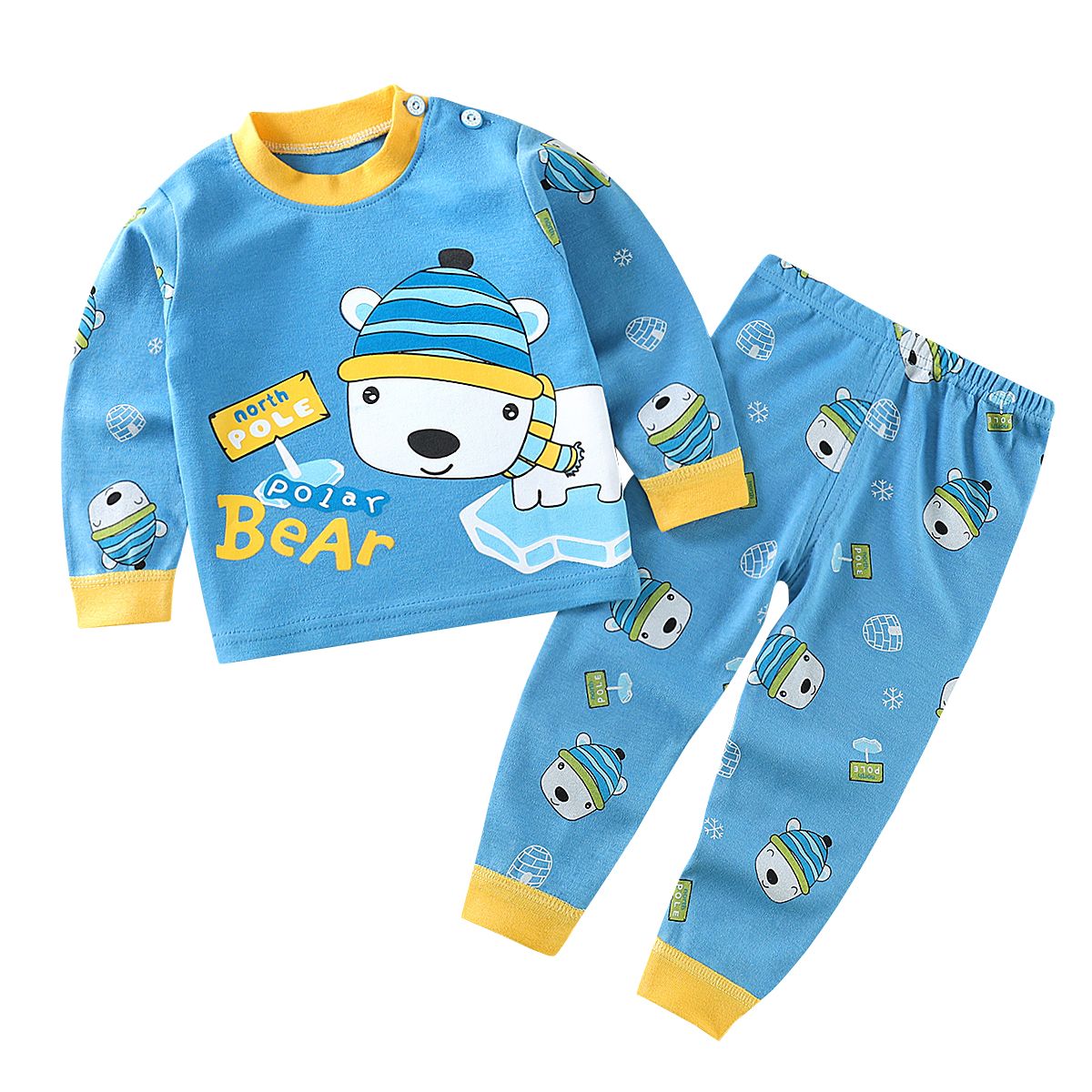 Boys Girls Pajamas Pajamas Soft Fabric Casual Children's Sleepwear with Printed Cartoon Design for Winter children clothing