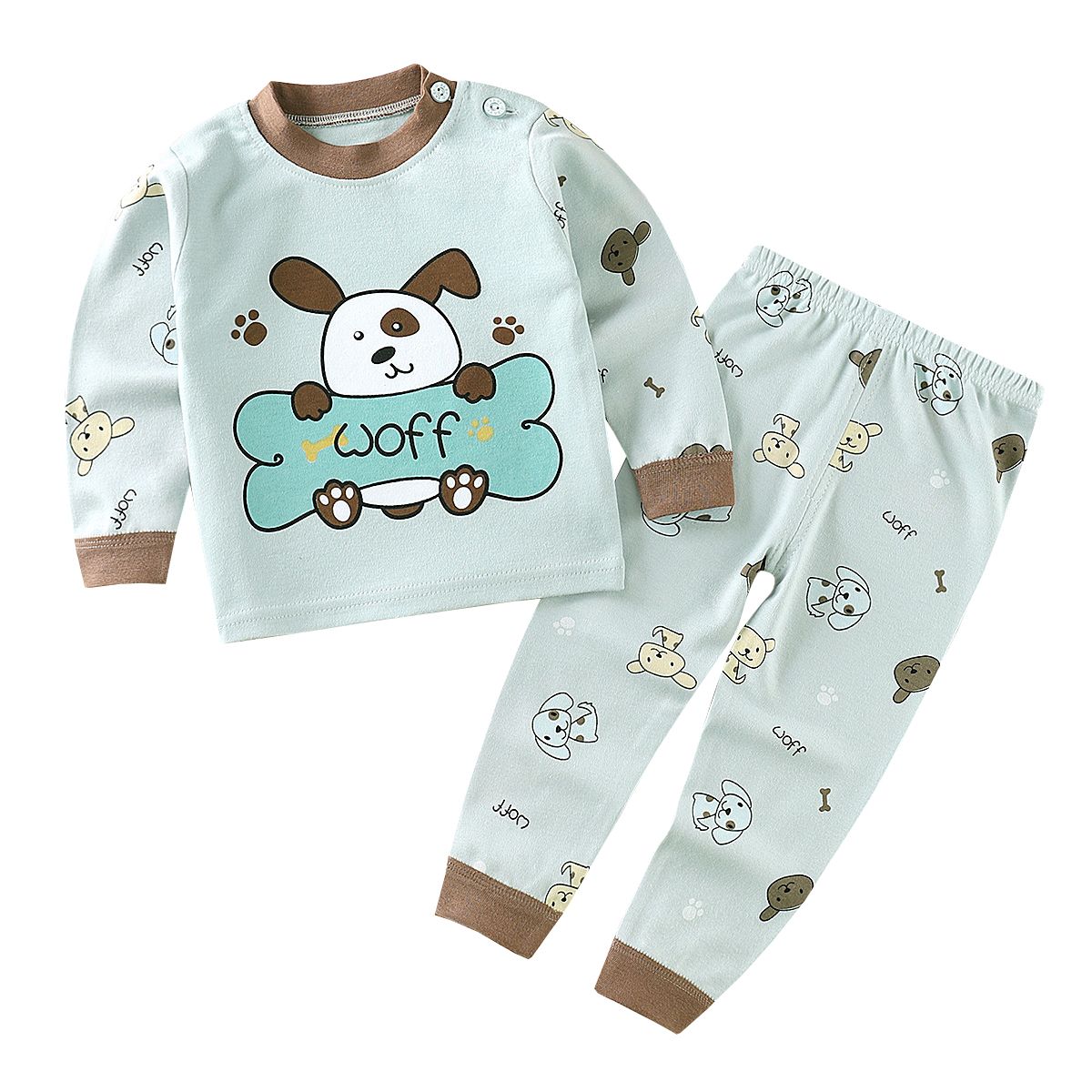 Wholesale price children clothing long sleeve Sleepwear kids cotton pajamas boys and girls underwear