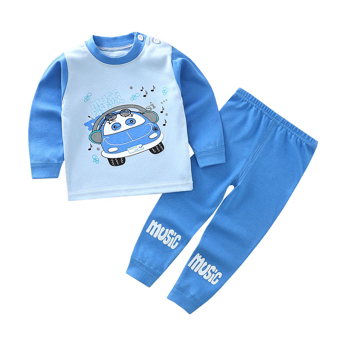 Wholesale price children clothing long sleeve Sleepwear kids cotton pajamas boys and girls underwear