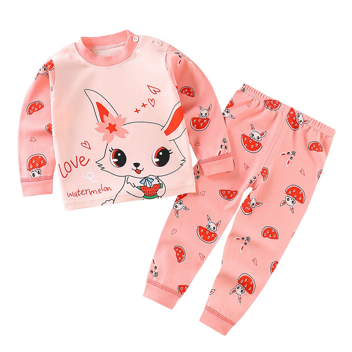 Wholesale price children clothing long sleeve Sleepwear kids cotton pajamas boys and girls underwear