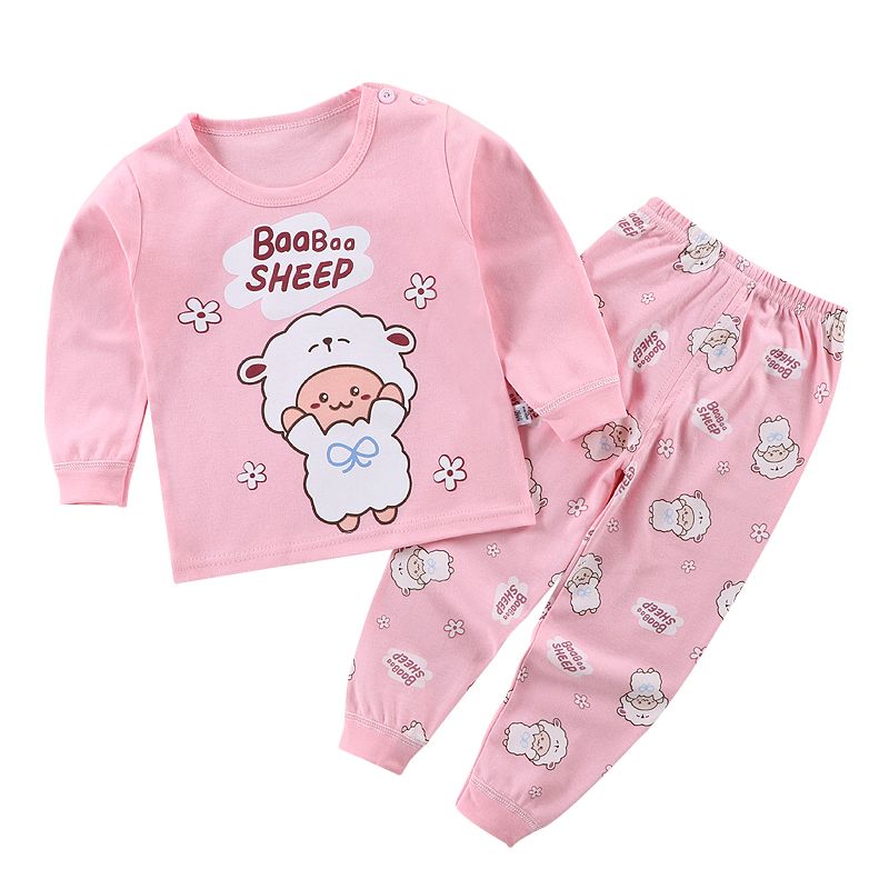 Boys Girls Pajamas Pajamas Casual Children's Sleepwear with Printed Cartoon Design for Winter children clothing