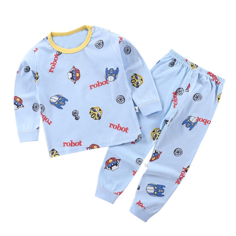 Boys Girls Pajamas Pajamas Casual Children's Sleepwear with Printed Cartoon Design for Winter children clothing