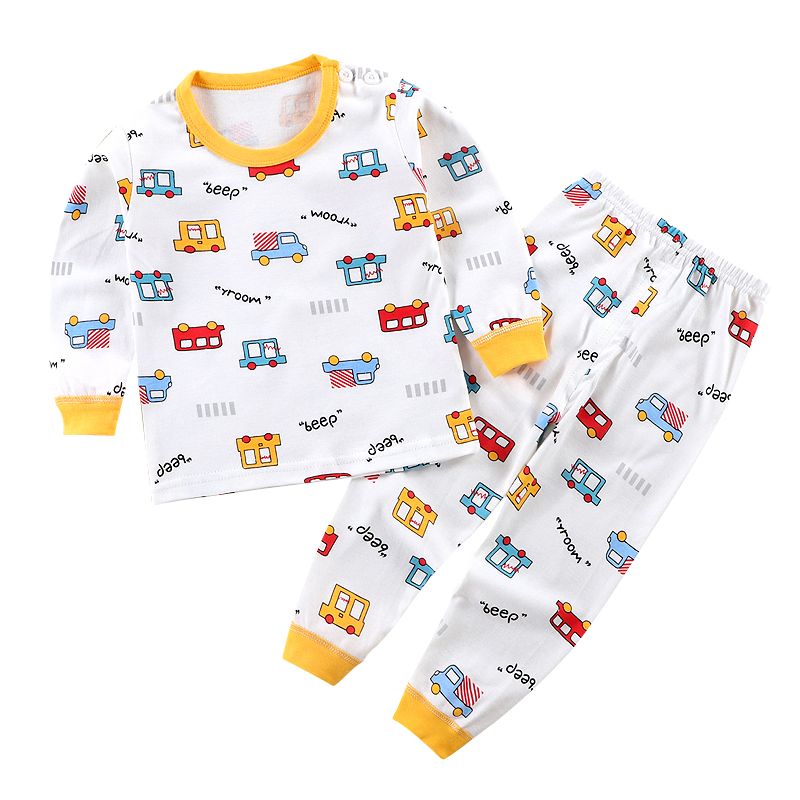 Boys Girls Pajamas Pajamas Casual Children's Sleepwear with Printed Cartoon Design for Winter children clothing