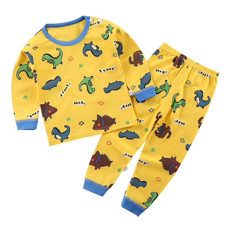 Boys Girls Pajamas Pajamas Casual Children's Sleepwear with Printed Cartoon Design for Winter children clothing