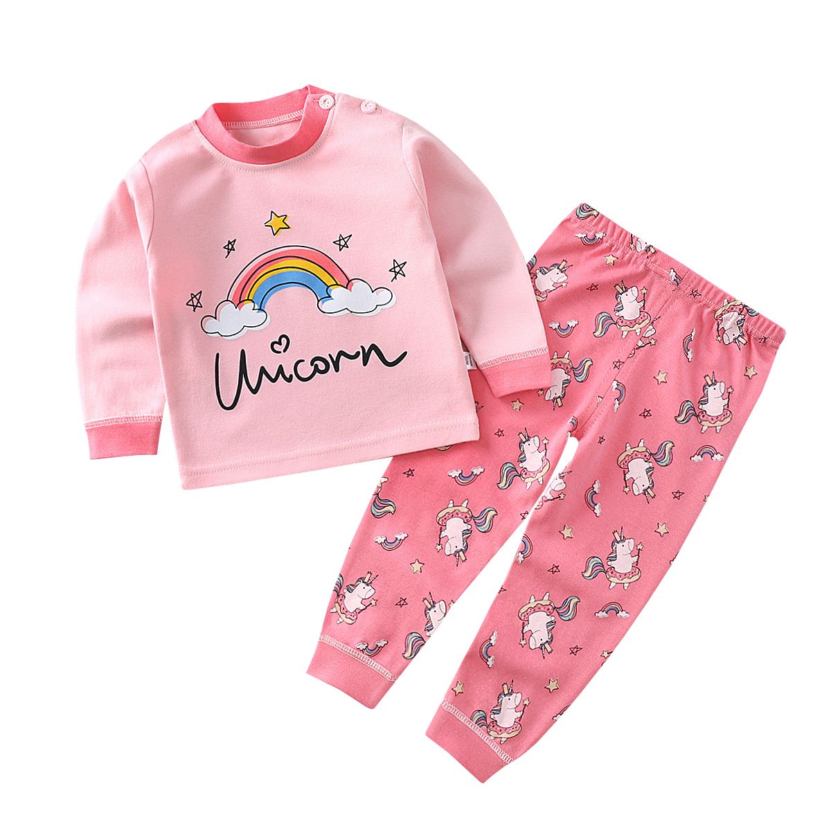 Cartoon alphabet Girl Boy Sleepwear PJs Long Sleeve Kids Pajamas Cartoon Nightwear