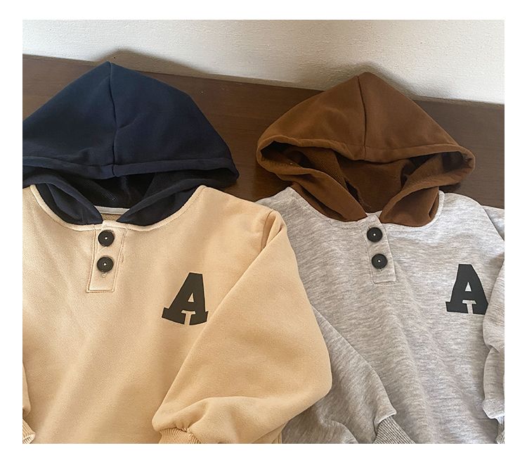 Children's hoodie hooded men's and women's spring coat new spring and autumn loose contrasting color baby clothes