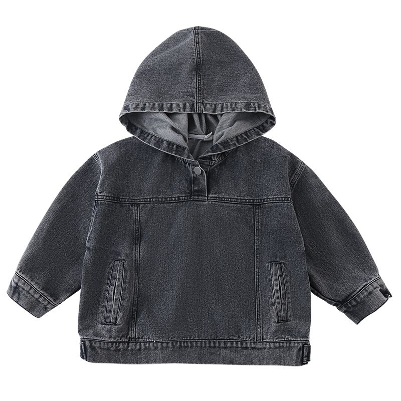 Children's denim jacket, men's clothing pullover, girls' hoodie, new spring and autumn style loose baby top