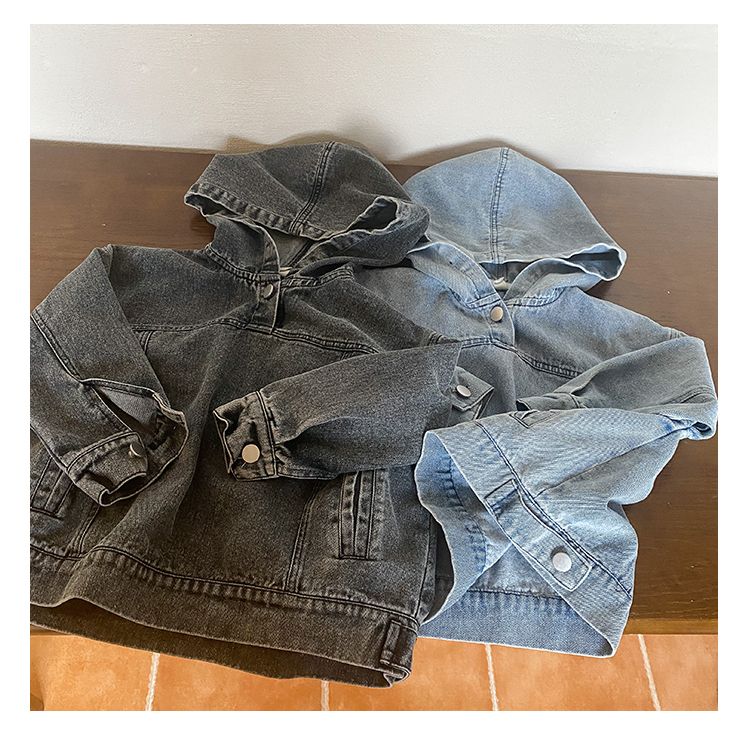 Children's denim jacket, men's clothing pullover, girls' hoodie, new spring and autumn style loose baby top