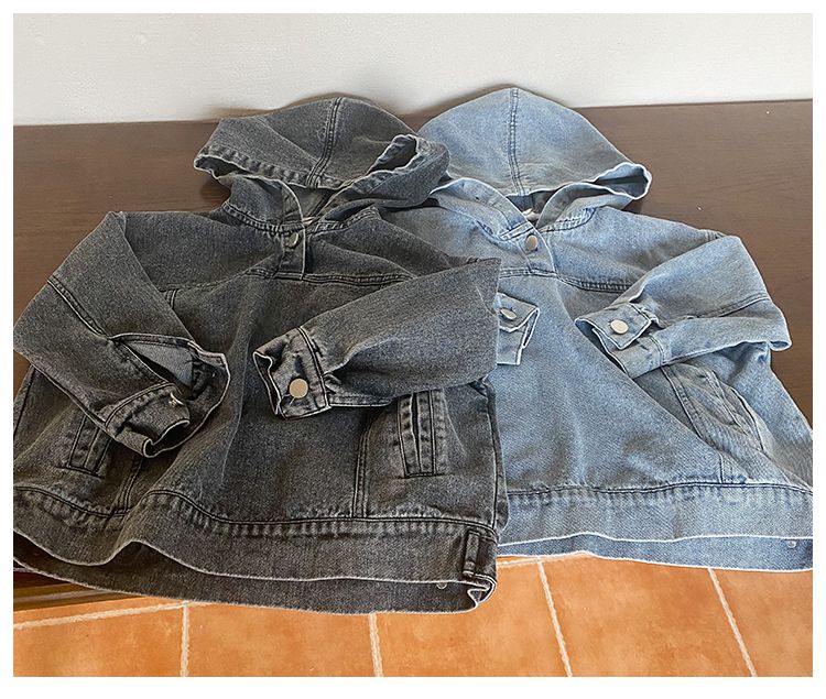 Children's denim jacket, men's clothing pullover, girls' hoodie, new spring and autumn style loose baby top