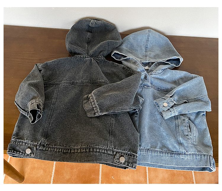 Children's denim jacket, men's clothing pullover, girls' hoodie, new spring and autumn style loose baby top