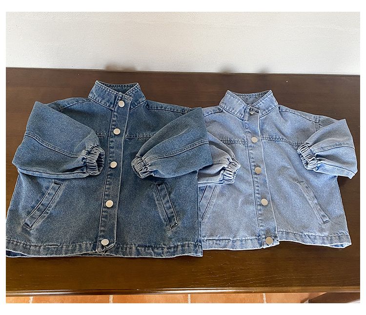 Children's denim jacket, boys' spring clothing, girls' jacket, 2024 new spring and autumn loose denim jacket, baby top