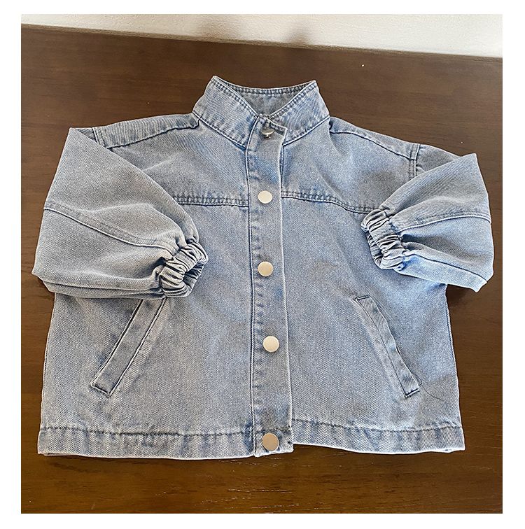 Children's denim jacket, boys' spring clothing, girls' jacket, 2024 new spring and autumn loose denim jacket, baby top