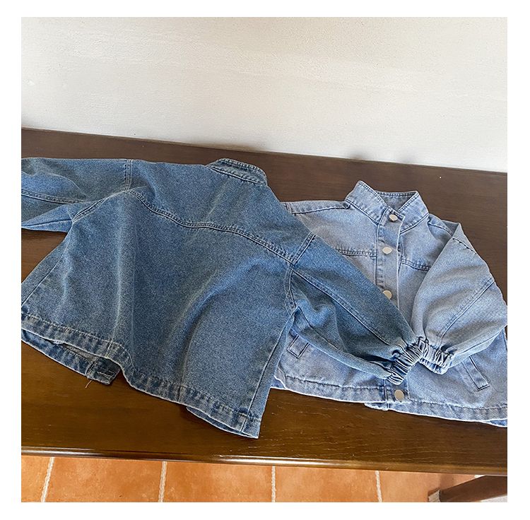 Children's denim jacket, boys' spring clothing, girls' jacket, 2024 new spring and autumn loose denim jacket, baby top