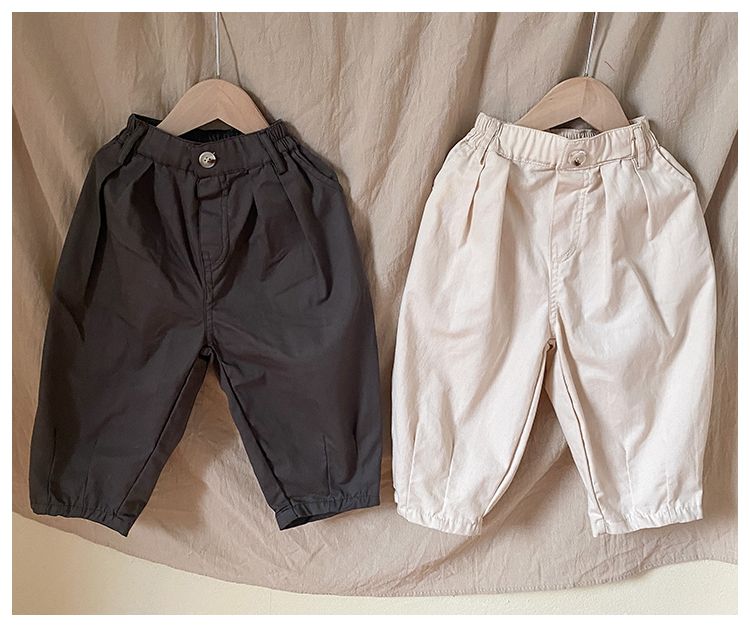 Children's pants made of pure cotton, new spring clothing for boys, and casual pants for girls in spring and autumn