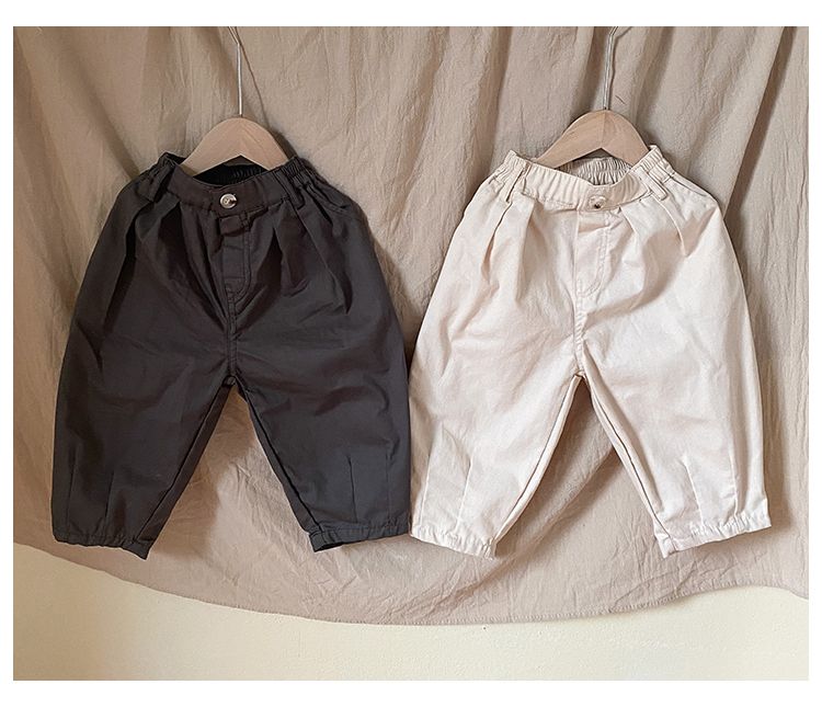 Children's pants made of pure cotton, new spring clothing for boys, and casual pants for girls in spring and autumn