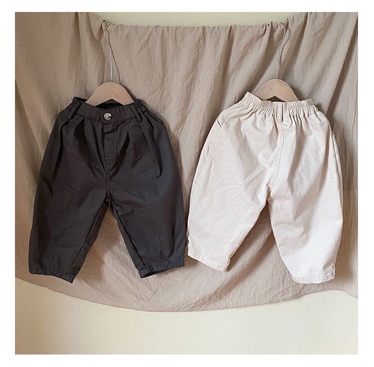 Children's pants made of pure cotton, new spring clothing for boys, and casual pants for girls in spring and autumn