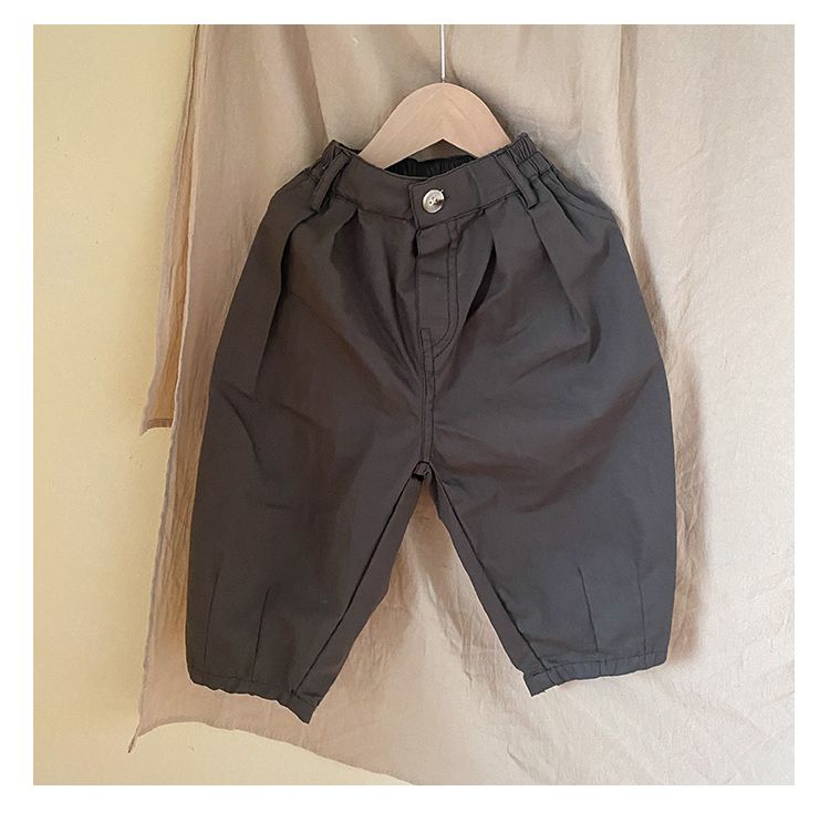 Children's pants made of pure cotton, new spring clothing for boys, and casual pants for girls in spring and autumn