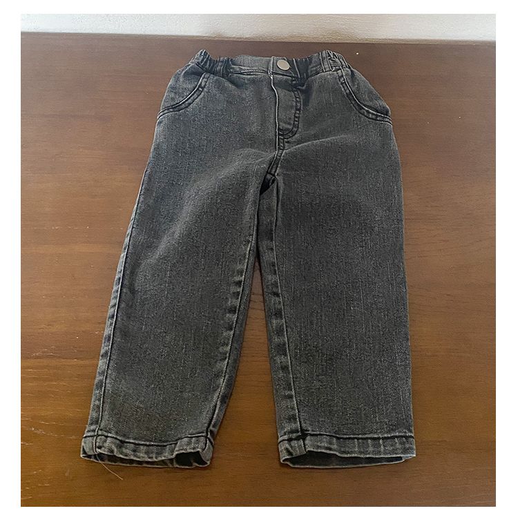 Children's soft jeans, boys and girls' elastic small leg denim pants, new spring and autumn collection, cigarette tube pants