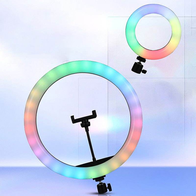 Rgb Ring Light Kit And Tripod Stand Ideal For Video Shooting And Live Streaming With 8 Inch Dimmable Ring Light