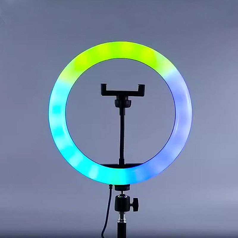 Rgb Ring Light Kit And Tripod Stand Ideal For Video Shooting And Live Streaming With 8 Inch Dimmable Ring Light