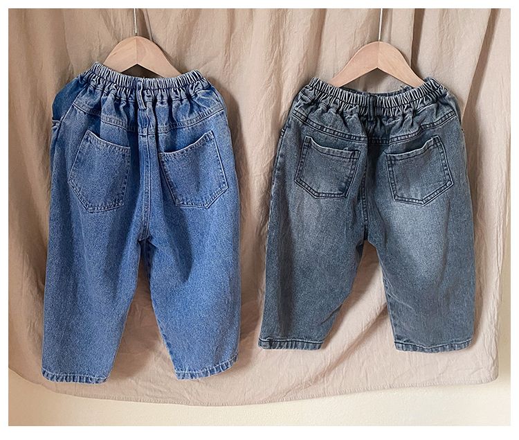 Children's jeans loose boys' spring clothes 2024 new style spring and autumn Western girls' pants baby casual pants