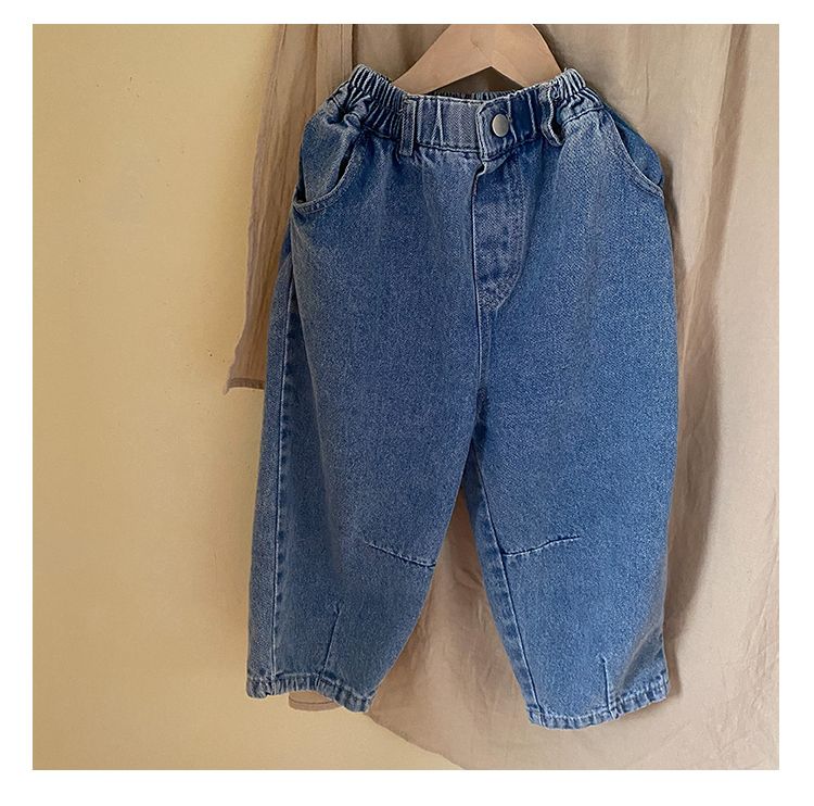 Children's jeans loose boys' spring clothes 2024 new style spring and autumn Western girls' pants baby casual pants