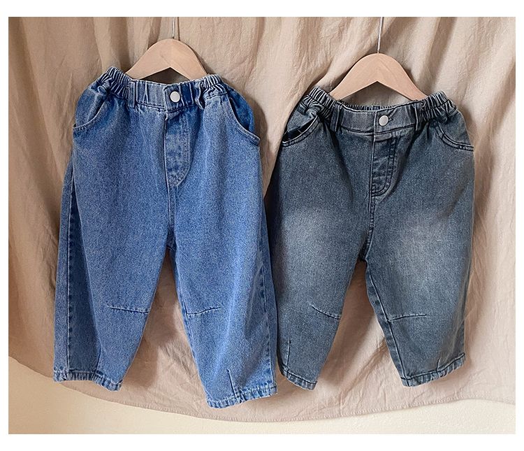 Children's jeans loose boys' spring clothes 2024 new style spring and autumn Western girls' pants baby casual pants