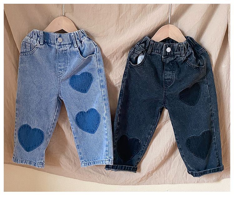 Children's soft jeans, caring men's and women's casual pants, 2024 new spring and autumn clothing, baby straight leg pants