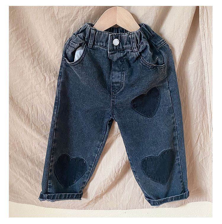 Children's soft jeans, caring men's and women's casual pants, 2024 new spring and autumn clothing, baby straight leg pants