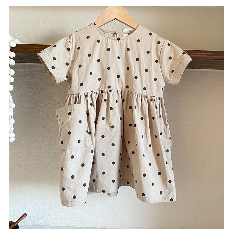 Children's Summer Set for Boys 2024 New Baby Summer Dress Pure Cotton Dot Girls' Dress Sister and Brother Brother sister costume