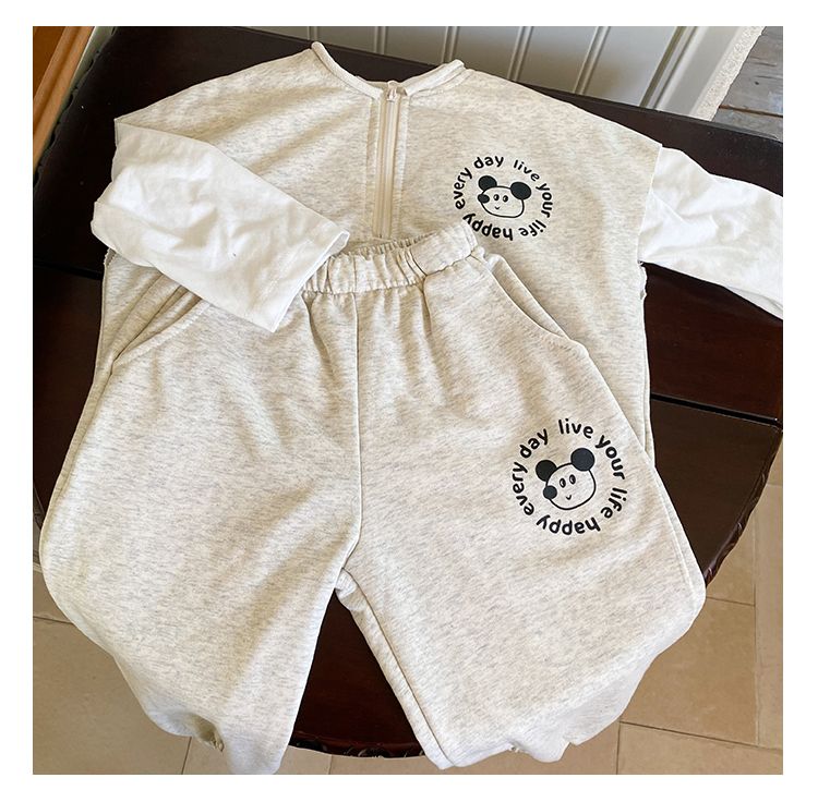 Children's autumn sports suit for girls 2024 new spring and autumn baby boy T-shirt sweatshirt and pants three piece set