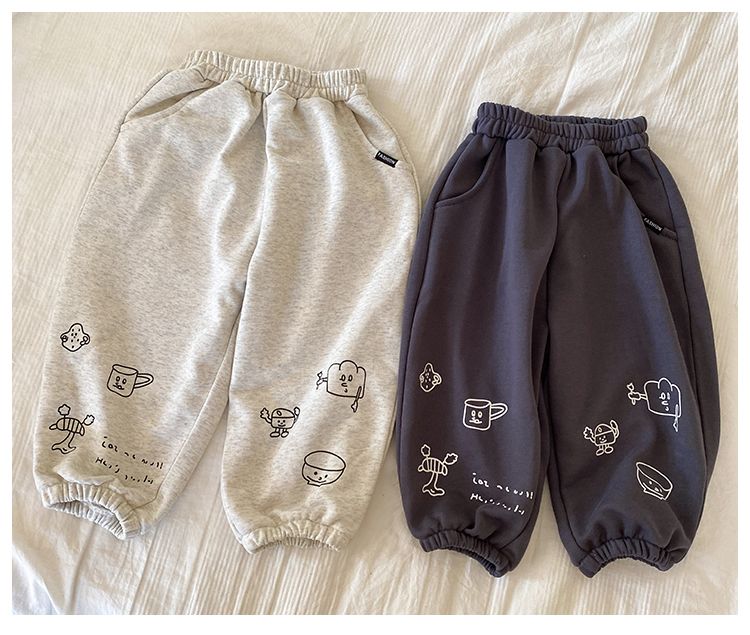 Children's sports pants, girls' casual pants, boys' autumn clothing, new spring and autumn loose fit sanitary pants, baby pants