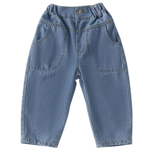 Children's soft jeans Korean version loose boys' casual pants 2024 new spring and autumn women's clothing pants