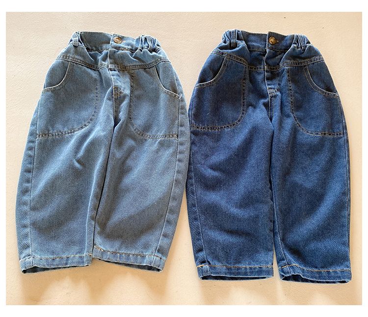 Children's soft jeans Korean version loose boys' casual pants 2024 new spring and autumn women's clothing pants