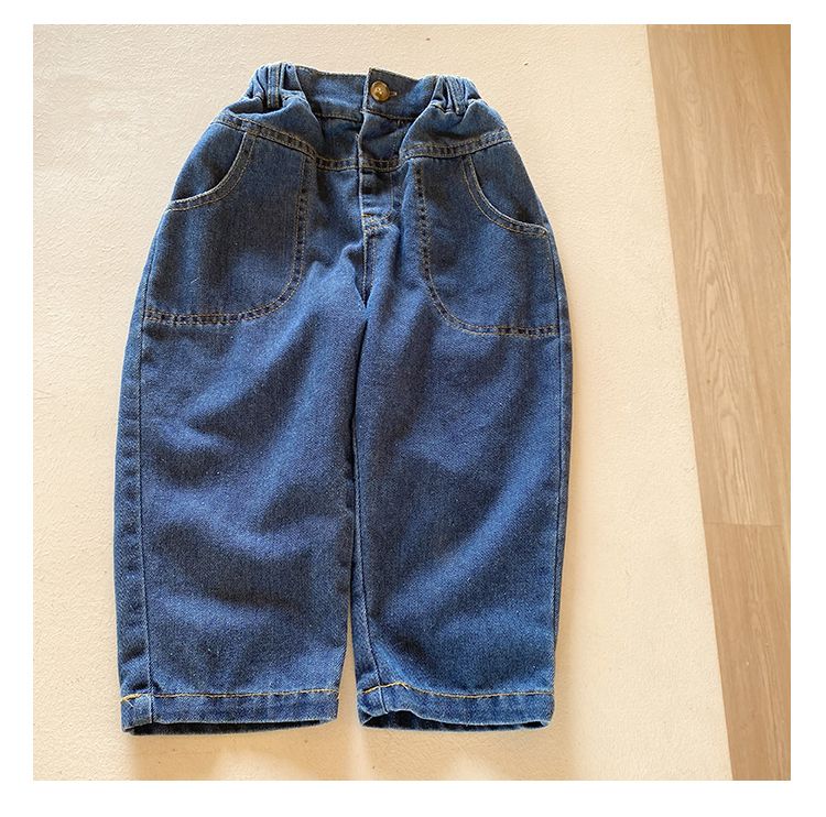 Children's soft jeans Korean version loose boys' casual pants 2024 new spring and autumn women's clothing pants