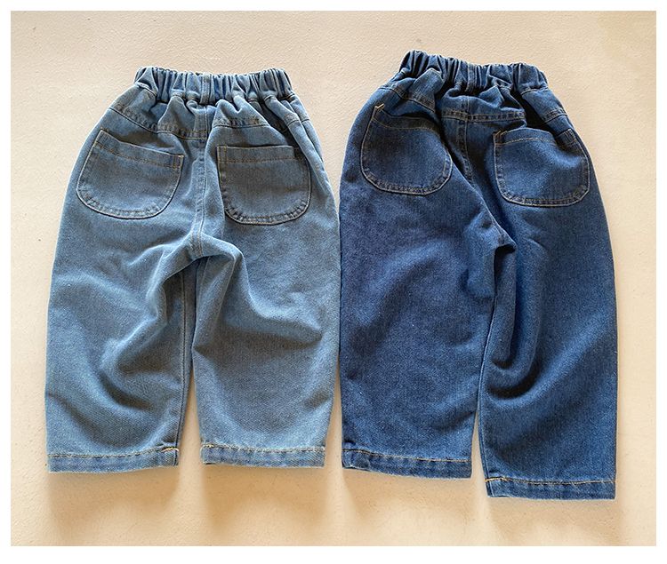 Children's soft jeans Korean version loose boys' casual pants 2024 new spring and autumn women's clothing pants