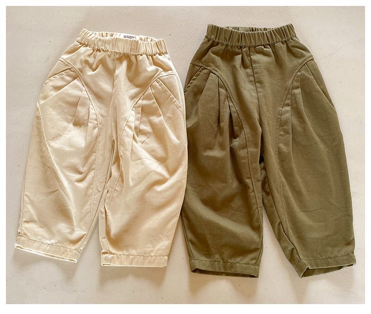 Children's pants, pure cotton boys' autumn clothing, Korean version loose girls' casual pants, 2024 new spring and autumn pants