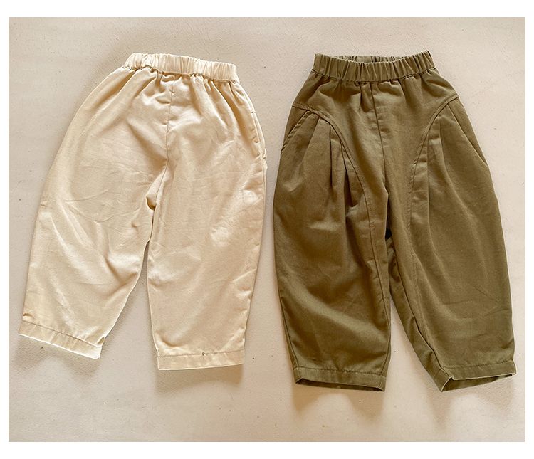 Children's pants, pure cotton boys' autumn clothing, Korean version loose girls' casual pants, 2024 new spring and autumn pants