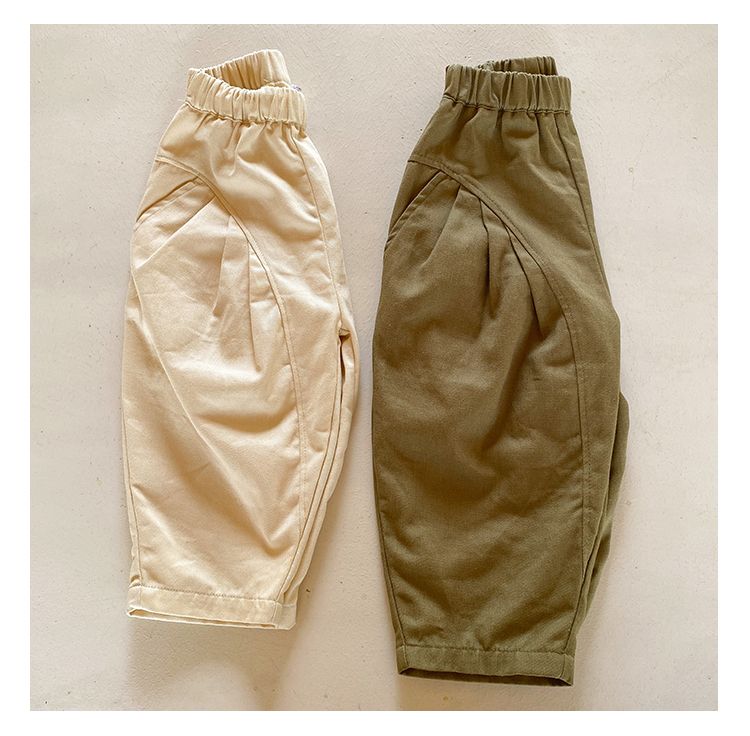 Children's pants, pure cotton boys' autumn clothing, Korean version loose girls' casual pants, 2024 new spring and autumn pants