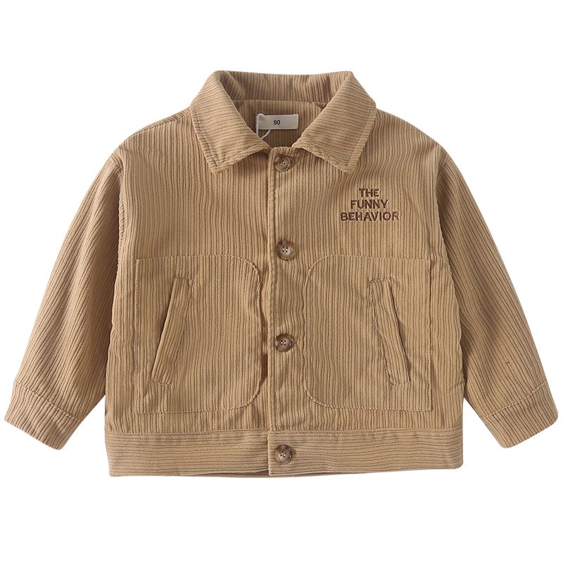 Children's Corduroy Jacket for Boys' Autumn 2024 New Style Spring and Autumn Western Korean Edition Girls' Jacket Baby Top