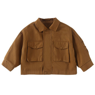 Children's workwear jacket 2024 new spring and autumn boys' jacket Korean version loose girls' autumn baby top