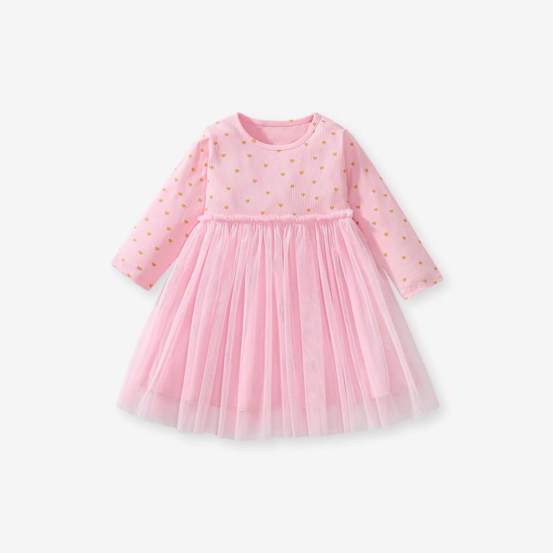 Autumn Princess Style Girls' Long-Sleeve Tulle Dress, Soft and Comfortable Mesh Skirt, Perfect for Parties and Special Occasions