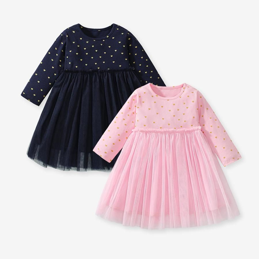 Autumn Princess Style Girls' Long-Sleeve Tulle Dress, Soft and Comfortable Mesh Skirt, Perfect for Parties and Special Occasions