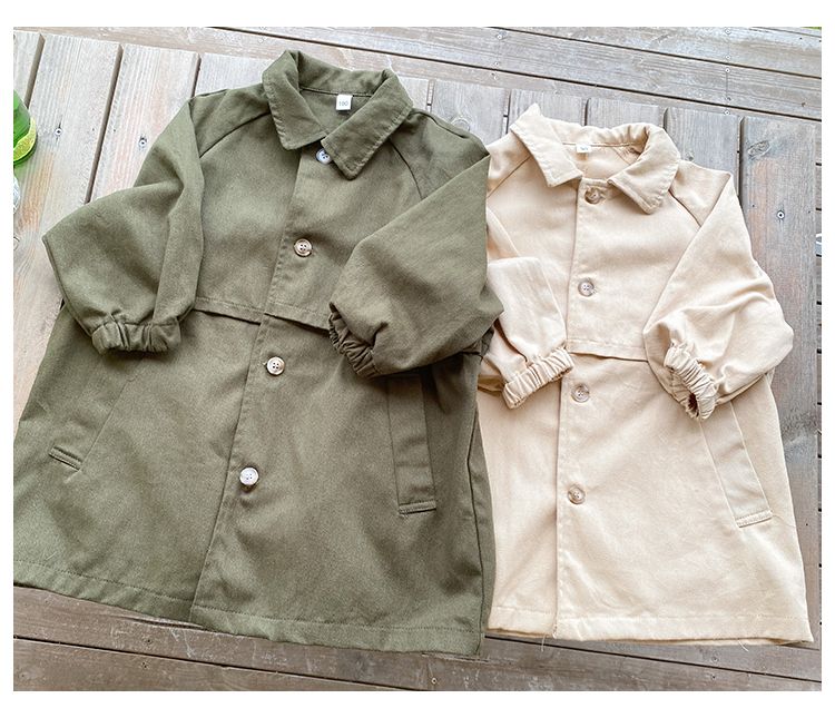 Children's outerwear, mid length, boys' autumn clothing, Korean version, girls' windbreakers, spring and autumn baby tops