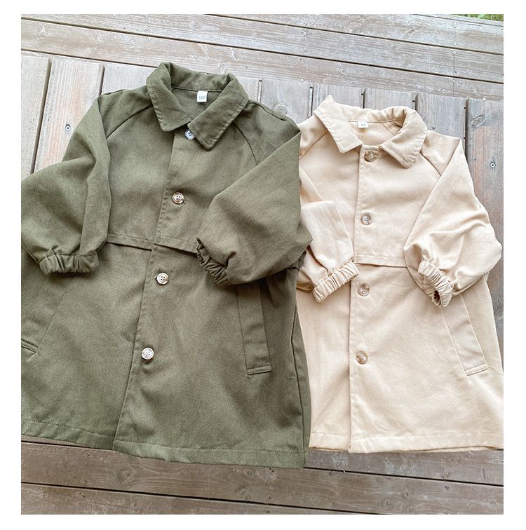 Children's outerwear, mid length, boys' autumn clothing, Korean version, girls' windbreakers, spring and autumn baby tops