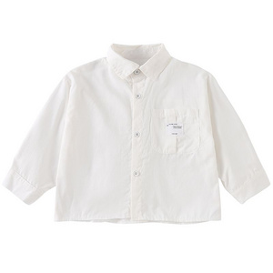 Children's long sleeved shirt white boys' pure cotton new spring and autumn clothing girls' shirt jacket